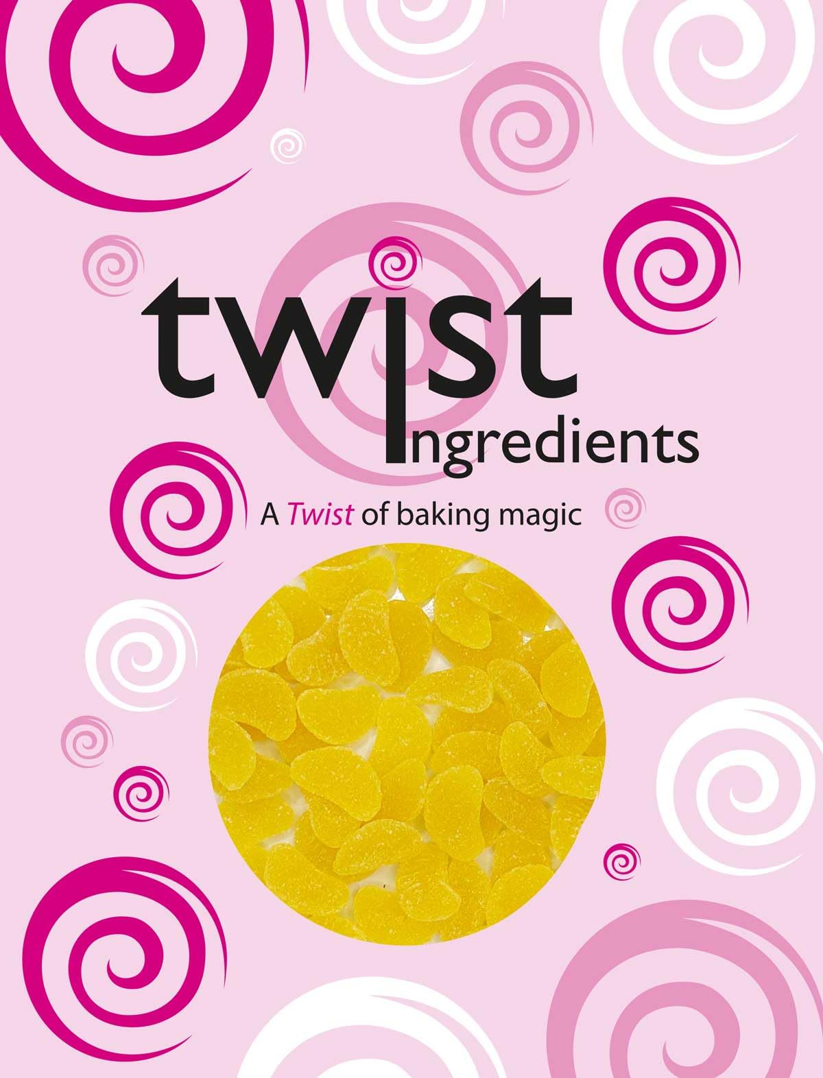 Twist Ingredients - Jelly Slices - Lemon Flavoured Cake Toppers - 1kg Edible Cake/Cupcake Decoration - For Lemon Drizzle, Weddings, Christenings and Parties