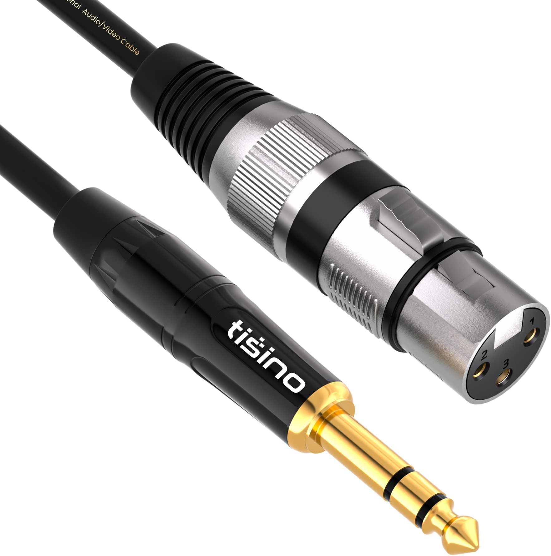 Tisino XLR Female to 1/4 Inch (6.35mm) TRS Jack Lead Balanced Signal Interconnect Cable XLR to Quarter inch Patch Cable Micphone Cable - 10 Feet