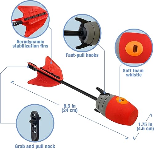 Miniatura 3 de Zing Zonic - Paquete de repuesto de flecha silbante  Incluye 10 flechas silbantes zónicas, arco HyperStrike compatible, arco Firetek, arco Z-Tek,