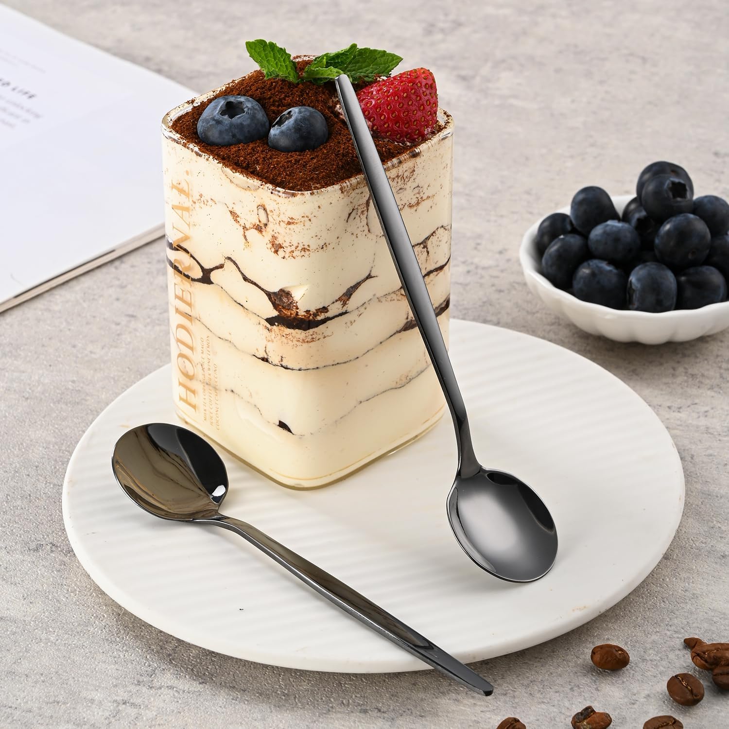 5.1 Inch Coffee & Tea Spoons,6-Piece Black Stainless Steel Dessert Spoons For Cafe,Black Espresso Spoon,Cute Small Demitasse Spoon - Image 9