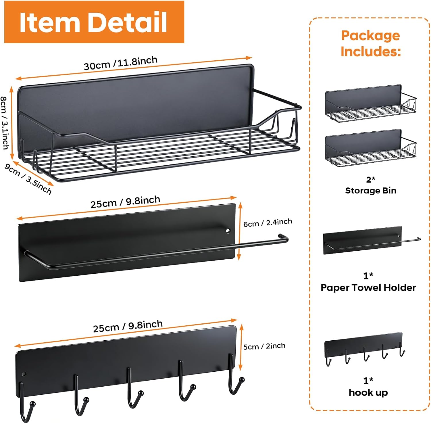 Detukna Magnetic Grill Caddy with Storage Bins, BBQ Tool Organizer with Paper Towel Holder and Hooks, Metal Shelf for Pellet Grill Accessories, Outdoor Smoker Storage Rack
