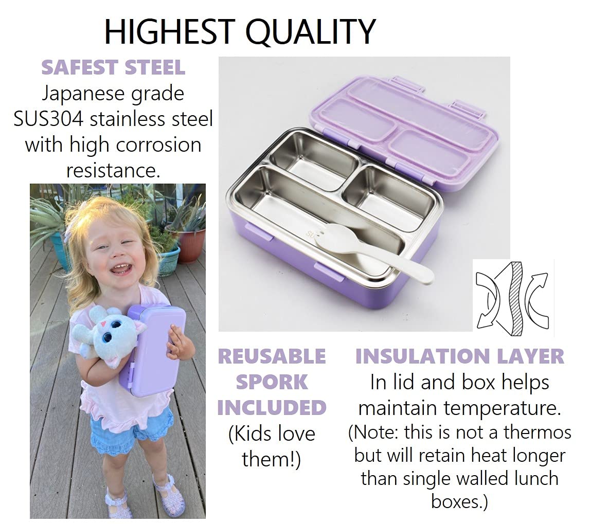 Breakfast Container Child Stainless Steel Mini Lunch Box for Toddler Daycare, Baby Bento for ...