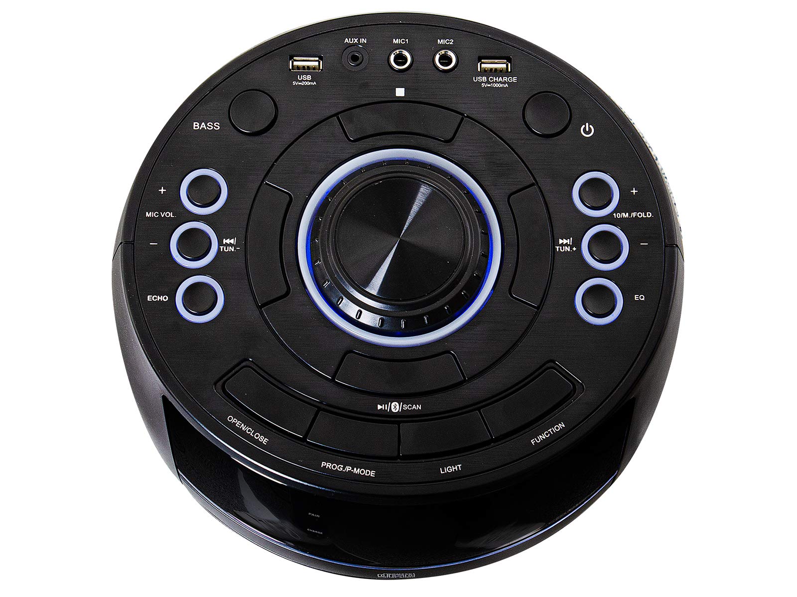 Trevi XFest XF 900 CD Altavoz Amplificado Portátil 90W, Reproductor de CD, USB, Micro SD, AUX-IN, Bluetooth, Batería Integrada, Karaoke Party Speaker con Micrófono Incluido