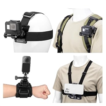 K&F CONCEPT Action Camera Accessory Kit Chest Strap Mount for Osmo Action 6