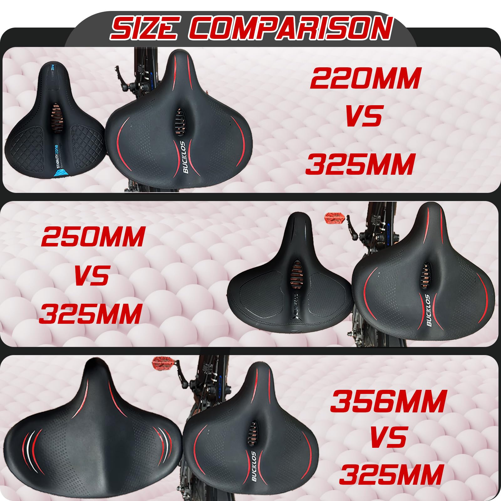 Aazon.co : Zacro Wide Bike Seat Cushion, Gel Padded Large Bike Seat