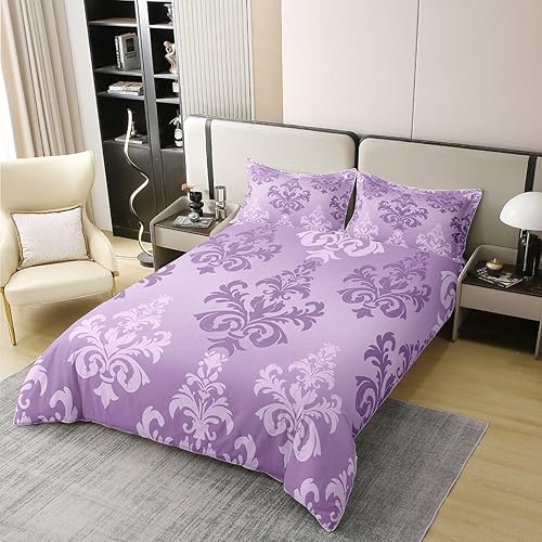 Miniatura 8 de Erosebridal Funda de edredón de damasco barroco 100% algodón, color verde gótico, negro, degradado, juego de ropa de cama Queen para niños,