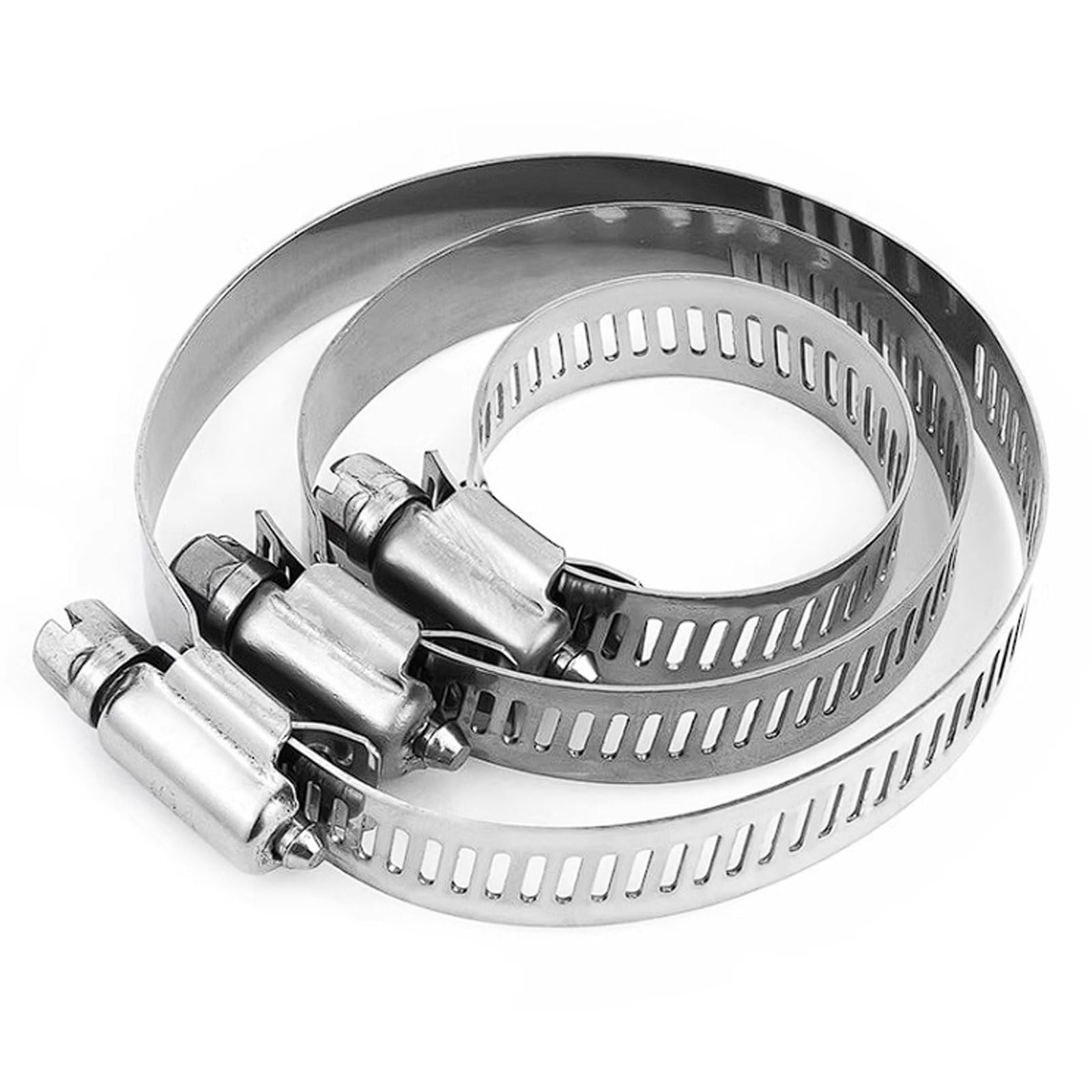 304 Stainless Steel Worm Gear Hose Clamp 12mm Wide Band for Water Pipes, Appliances, Gas Lines(27-51mm)
