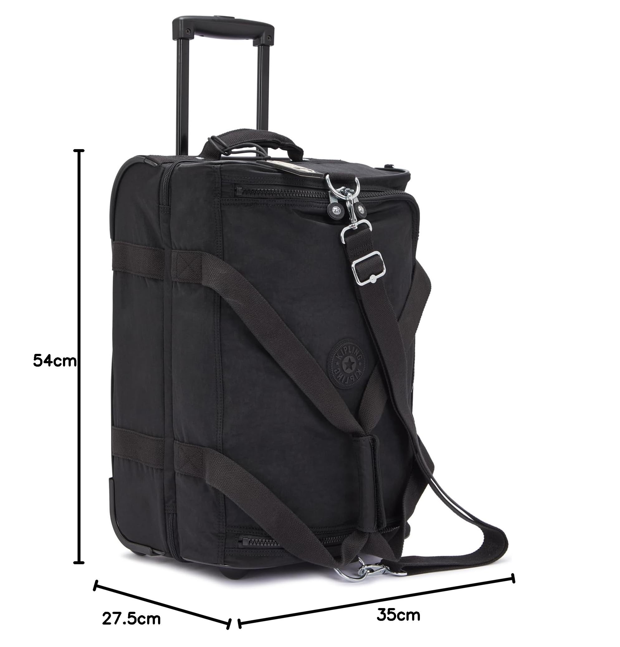 Kipling TEAGAN US Kleine Reisetasche mit Rollen, Carry On, Black Noir (Schwarz)