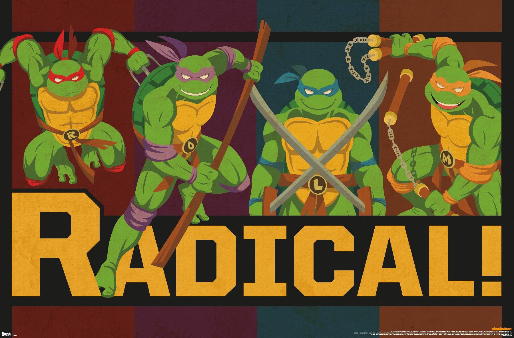Teenage Mutant Ninja Turtles - Radical Wall Poster, 34L" x 22.4W", Unframed Version