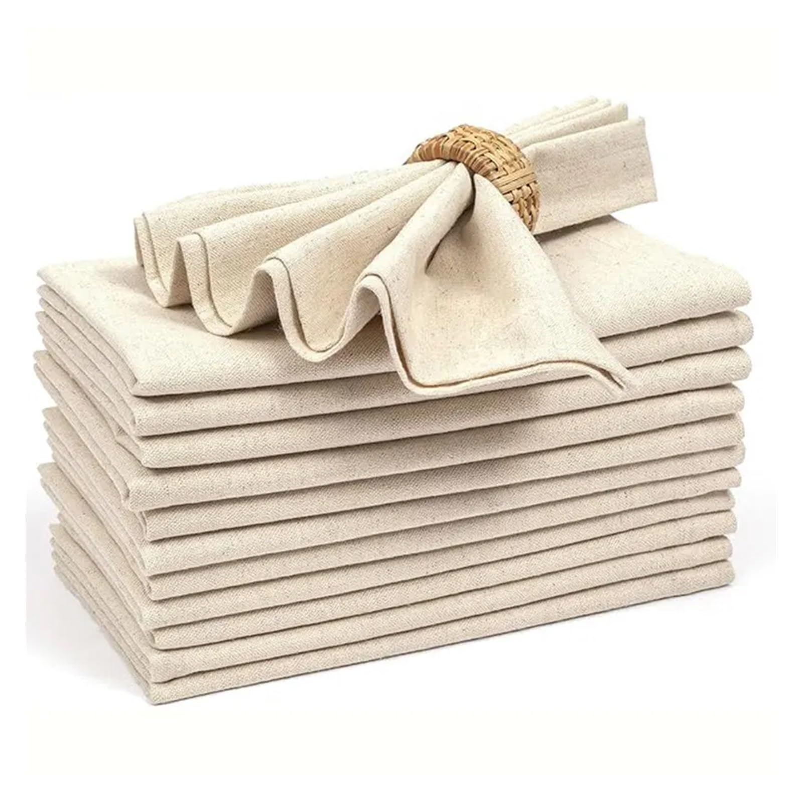 Juego de 6/12/24 servilletas de Mantel de 40 x 40 cm, Reutilizables, for Cocina, Comedor y decoración navideña.(Beige 24PCS)
