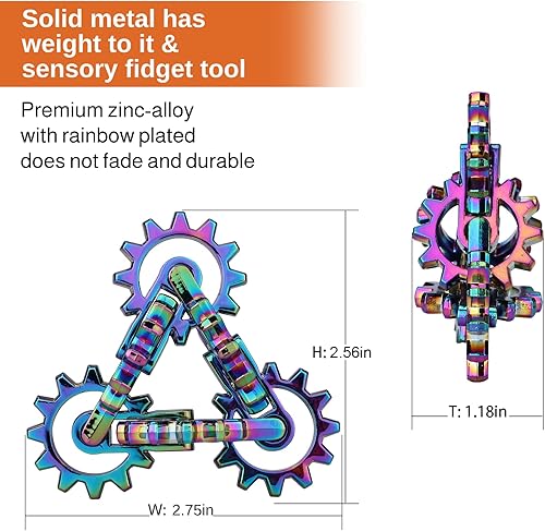Miniatura 5 de Infinity Gear - Juguete para la ansiedad de metal sólido que nunca termina juguete de escritorio cinético alivia el estrés la ansiedad promueve la