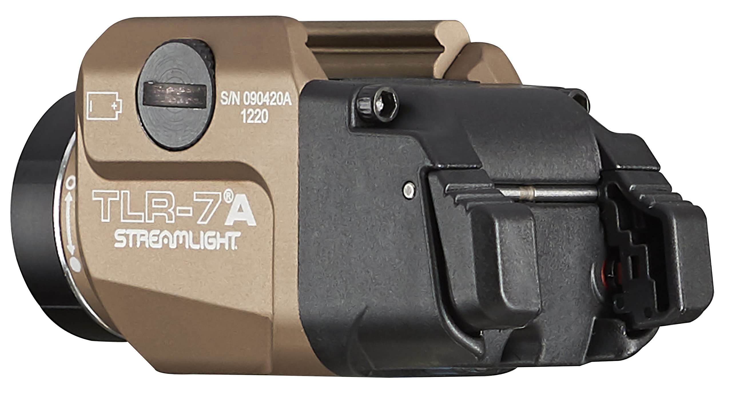 Streamlight 69429 TLR-7A Flex 500-Lumen Low-Profile Rail-Mounted Tactical Light, Includes High Switch Mounted on Light Plus Low Switch in Package, Battery and Key kit, Flat Dark Earth, Box Packaged