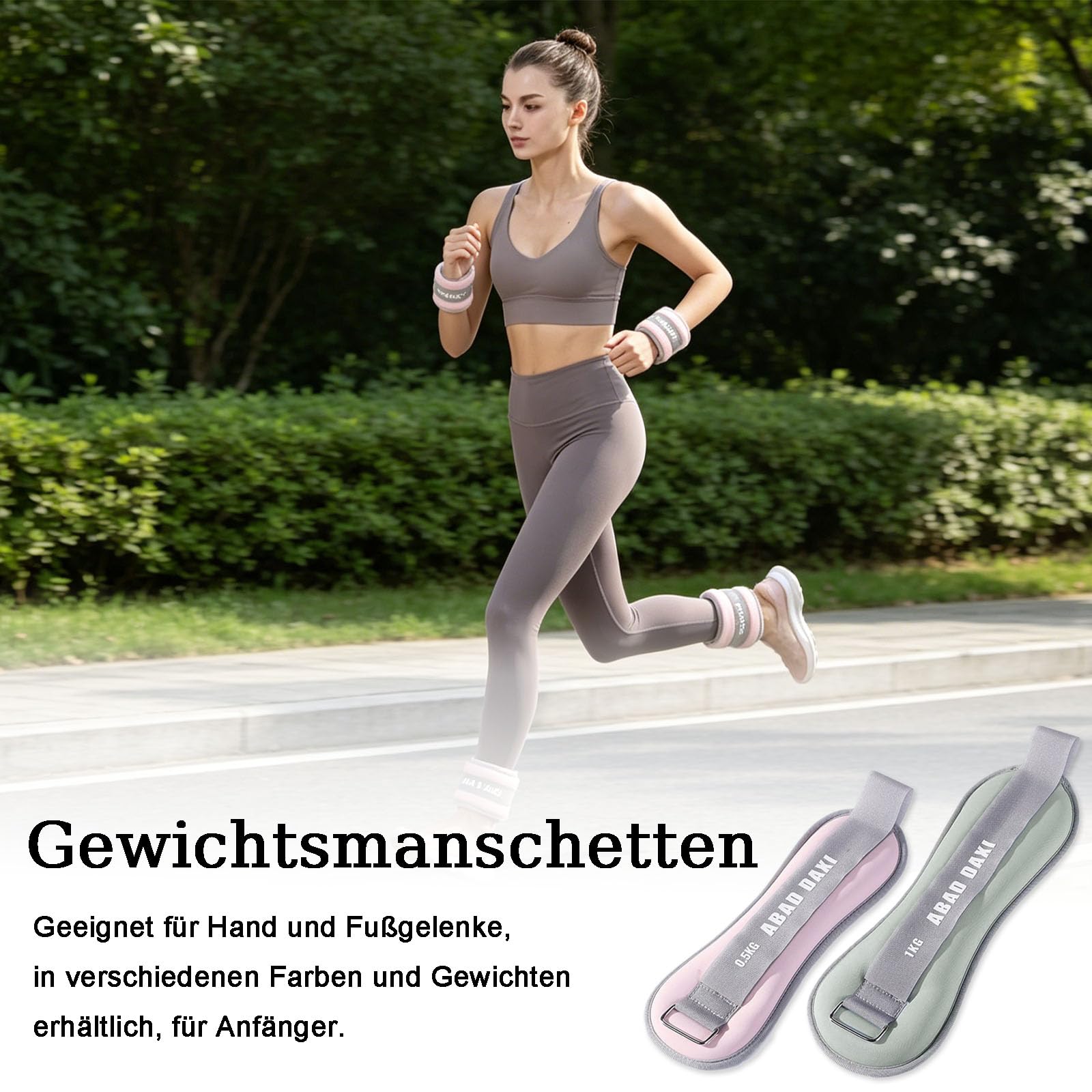 Gewichtsmanschetten, Handgelenkgewichtsmanschetten, 2er Set Verstellbare WeightsHandgelenk Gewichte, Gewichte für Beine und Arme, für Pilates, Yoga, Joggen