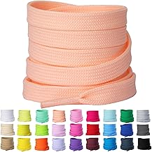 Olukssck 2 Pairs of 8 mm Wide Flat Shoelaces, Tear-Resistant Shoe Laces for Trainers, Sports Shoes, Running Shoes