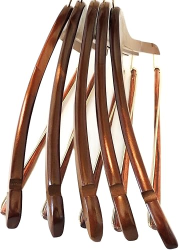 Miniatura 4 de Quality Hangers Perchas de madera hermosas y resistentes para trajes, perchas curvadas ideales para viajeros, perchas resistentes con barra de