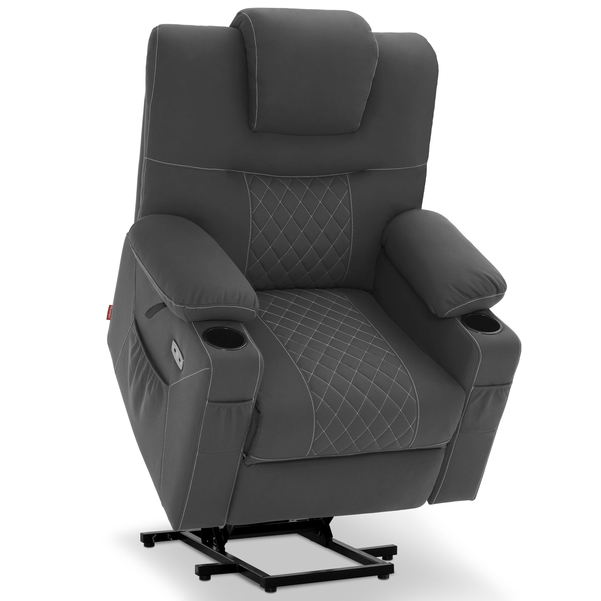 Fauteuil TV MCombo Avec Aide Au Lever Électrique - Inclinable 140°, Ports USB, Rembourré