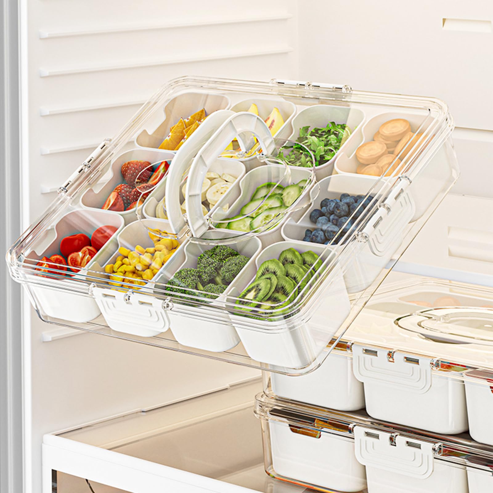 Lot De 2 Boîtes à Goûter Avec Compartiments - Sans BPA, étanches, Pour Pique-nique Et école