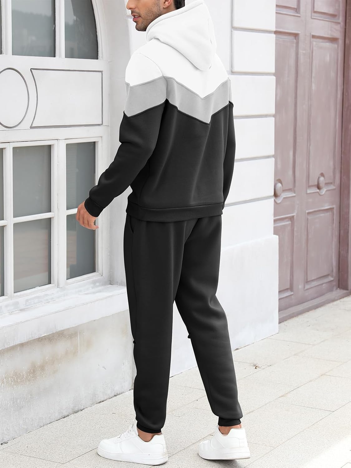 Mens Hoodie Tracksuit Set 2 Pieces Athletic Fleece Hooded Sweatsuit Casual Outfit Sweatshirt and Joggers Set - Image 5