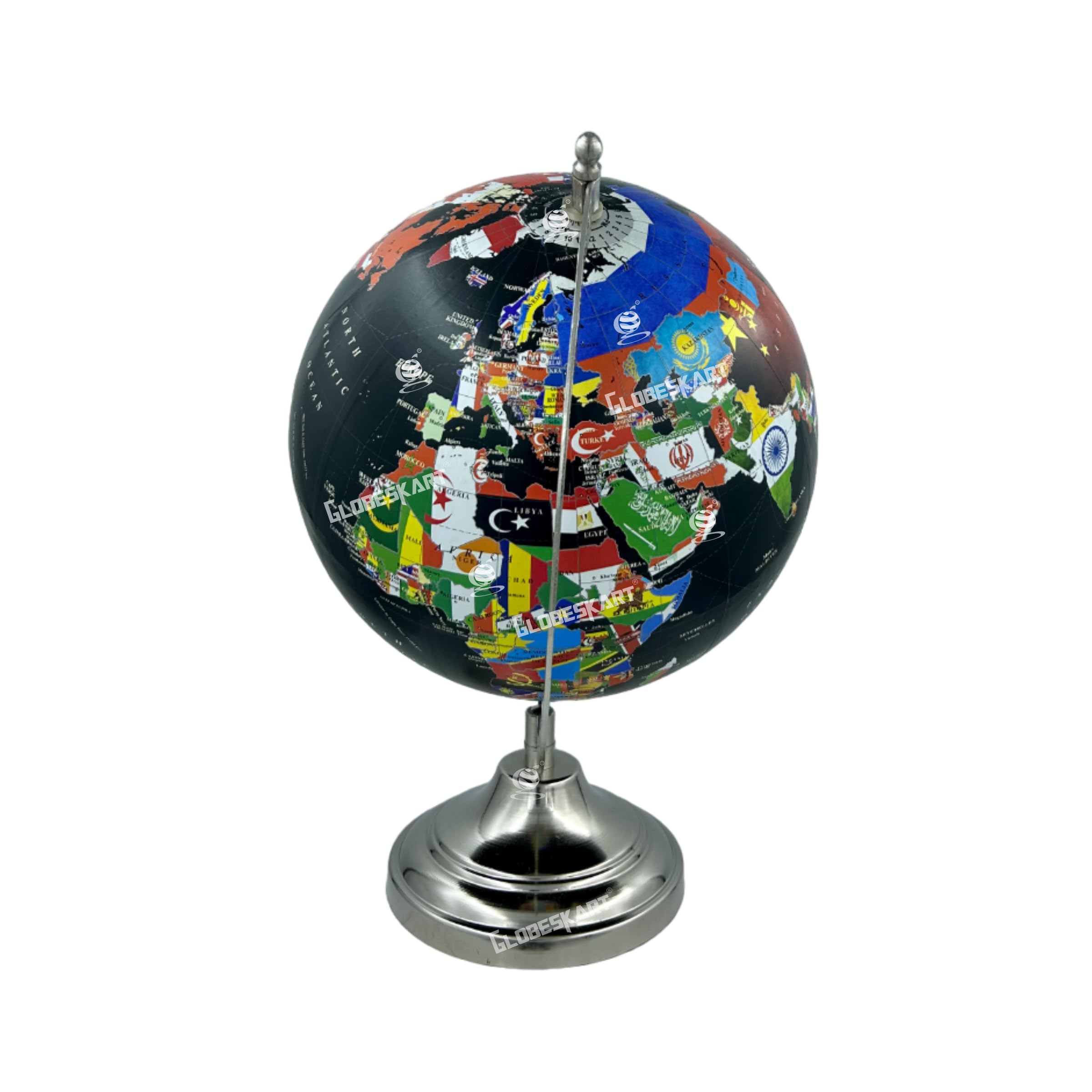 Globeskart Educational/Antique Globe with Chrome Finish Arc and Base/World Globe/Home Decor/Office Decor/Gift Item / 8 inches (Black Country Map) (B06XTZ4GPB) Amazon Price History, Amazon Price Tracker