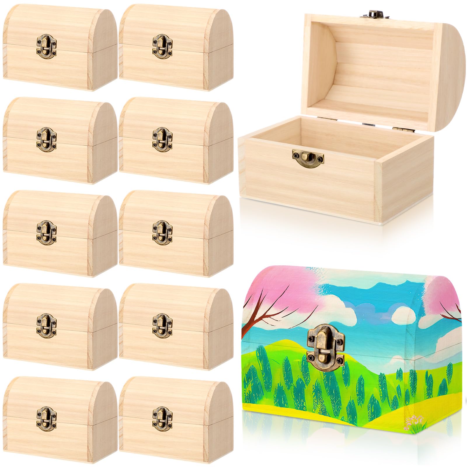 Unfinished Wooden Small Chest Chumia Unfinished Wood Treasure Chest