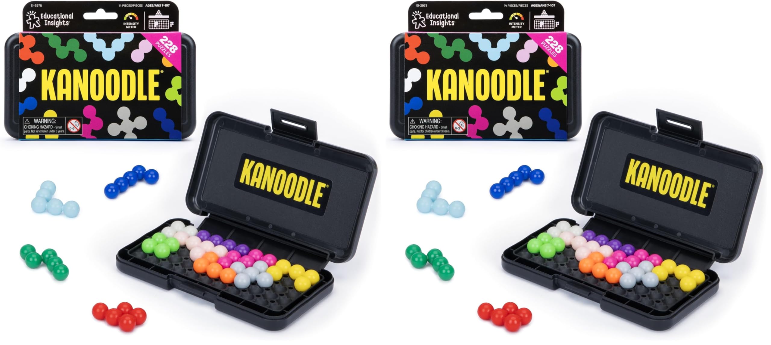 Educational Insights Kanoodle - 3D Brain Teaser Puzzles for Kids, Spatial Puzzle Games for Adults, Teens and Kids, Problem Solving Toys and Logic Puzzles, Single Player Games (Pack of 2)