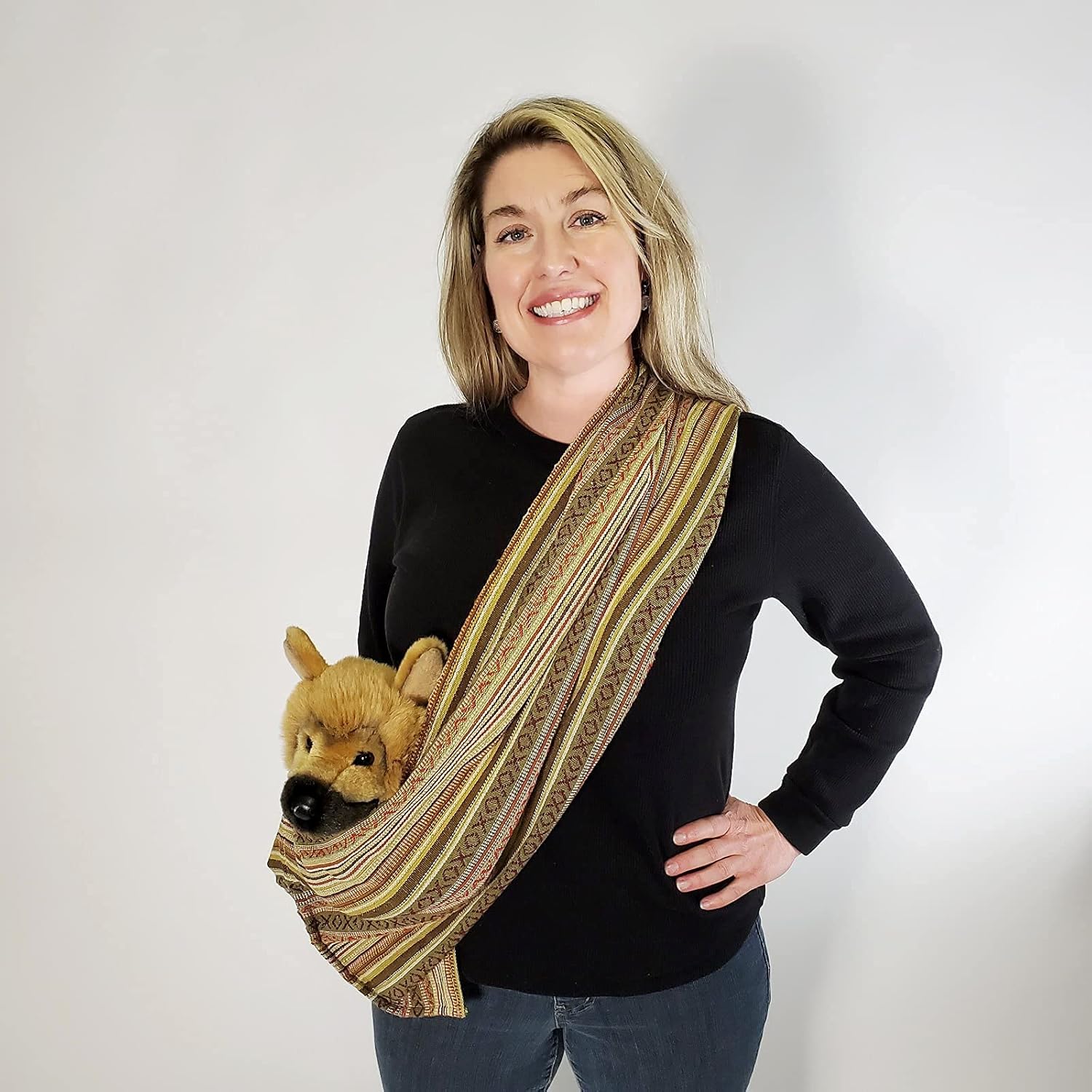 Dog Sling Carrier 100% Organic Cotton for Cats Too (Moab)