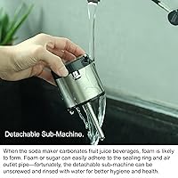 Vista 5 de Sparkling Water Maker - 304 Stainless Steel Soda Maker, Carbonates Any Drink, Carbonator Machine with BPA Free Bottles(1L+0.5L)