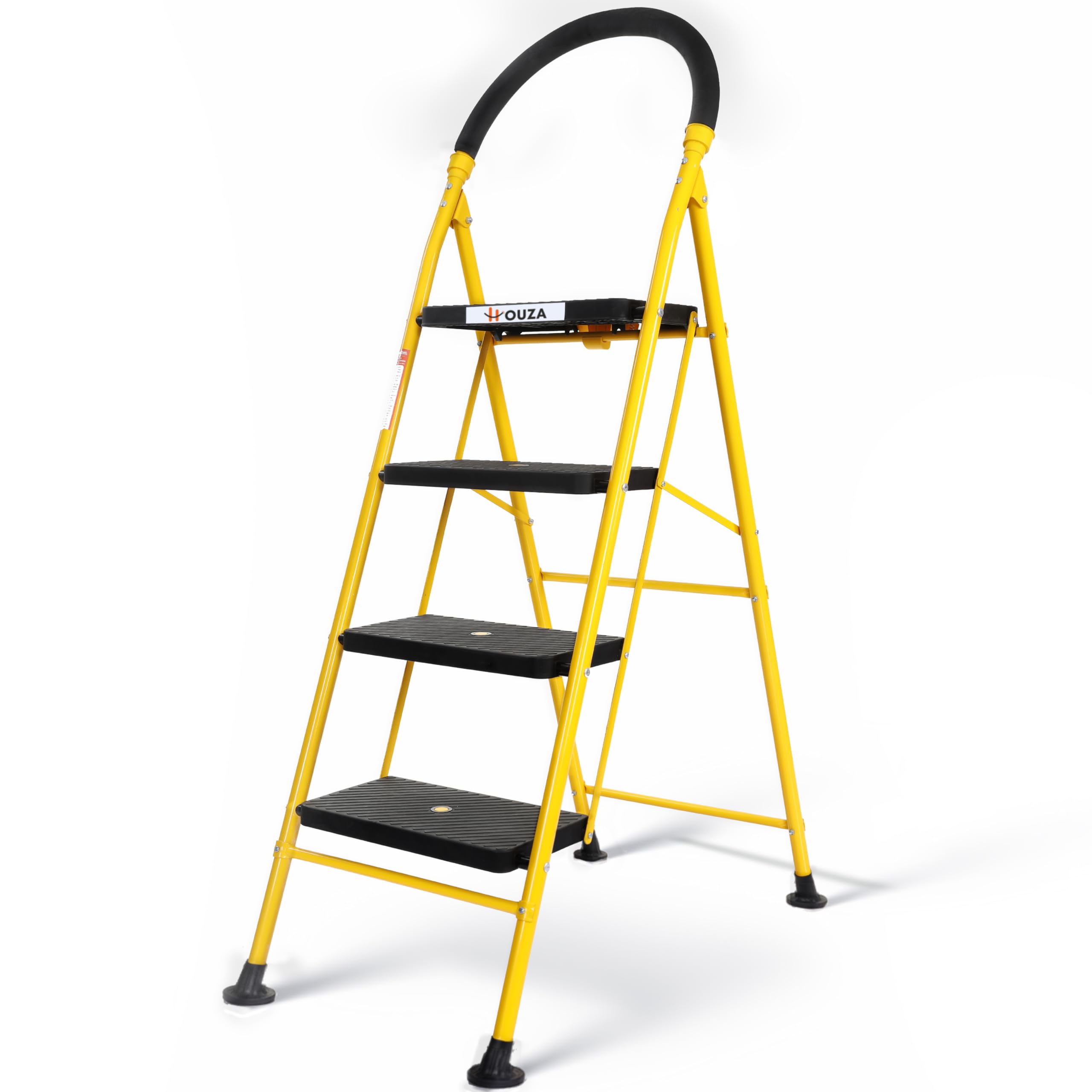 HOUZA Steel Ladder for Home 7 Steps Foldable with Anti-Skid Wide Steps (30cm x 20cm) | 7 Step Ladder for Home Use with D-Shape Rods | Secure Lock | 150 Kg Capacity Folding Ladder | 5 Year Warranty — Amazon image 10