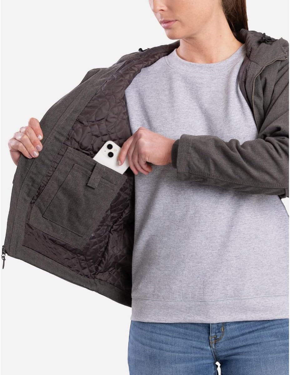 Berne Women's Heathered Duck Hooded Jacket - Image 2