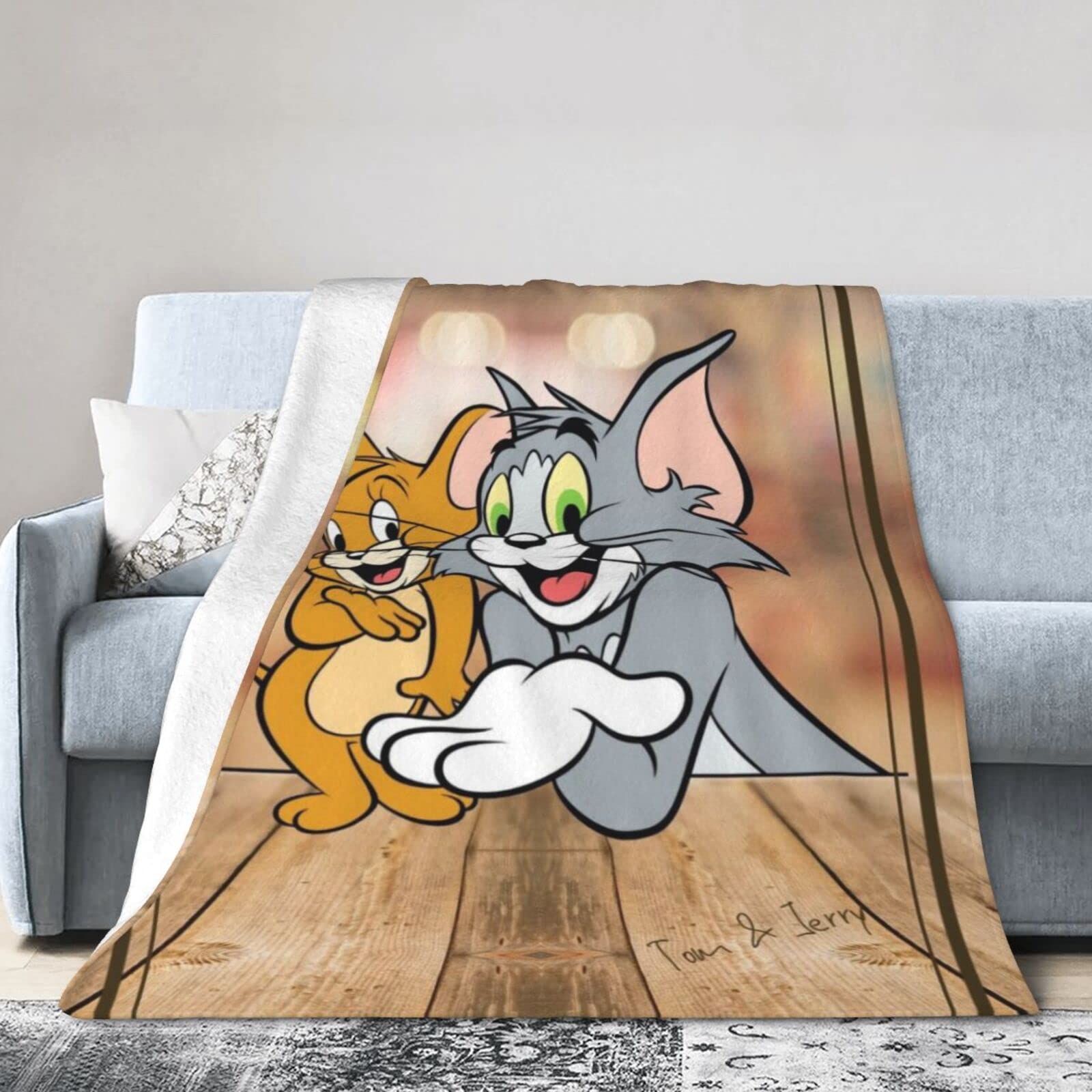 Amazon｜毛布 トムとジェリー シングル 大判 冬用 ブランケット 春夏用