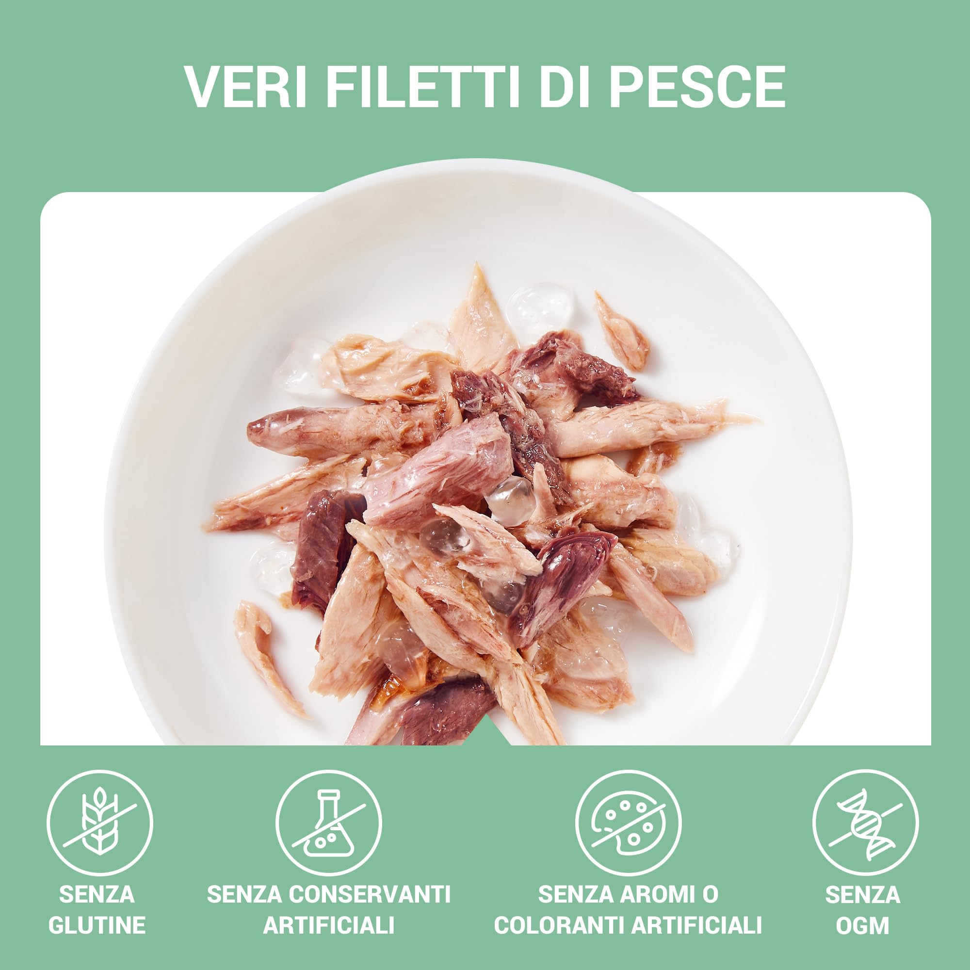 Schesir, Filety z tuńczyka w galaretce, uzupełniająca mokra karma dla kotów, oryginalna receptura, 100% naturalny, 12 torebek po 70 g