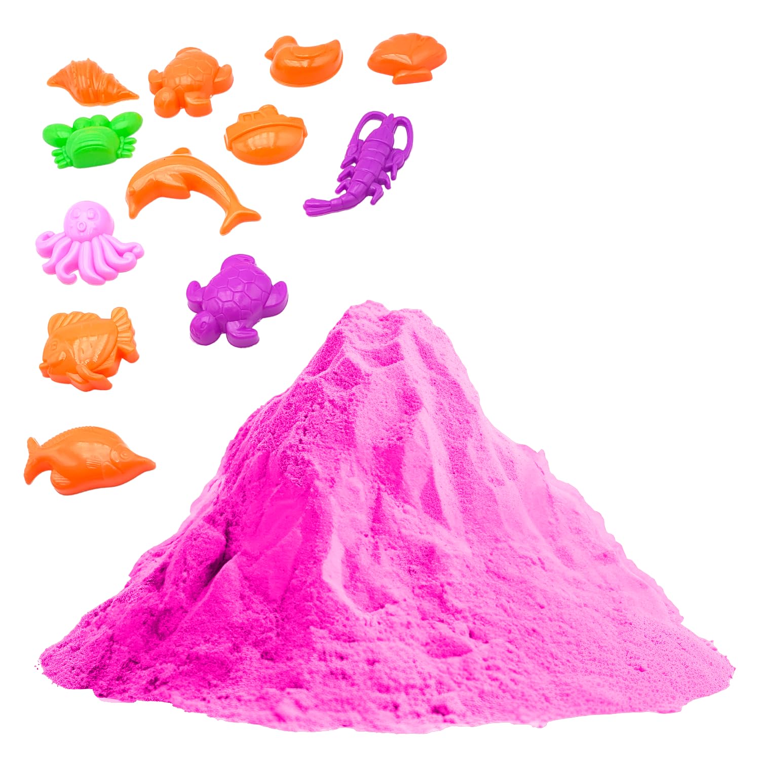BullTek Natural Magic Sand 1 kg with 12 Moulds for Children - Creative Magic Sand Sensory Play Set - Easy to Model, Non Dry, for Arts Activities and Educational Gifts (Purple)
