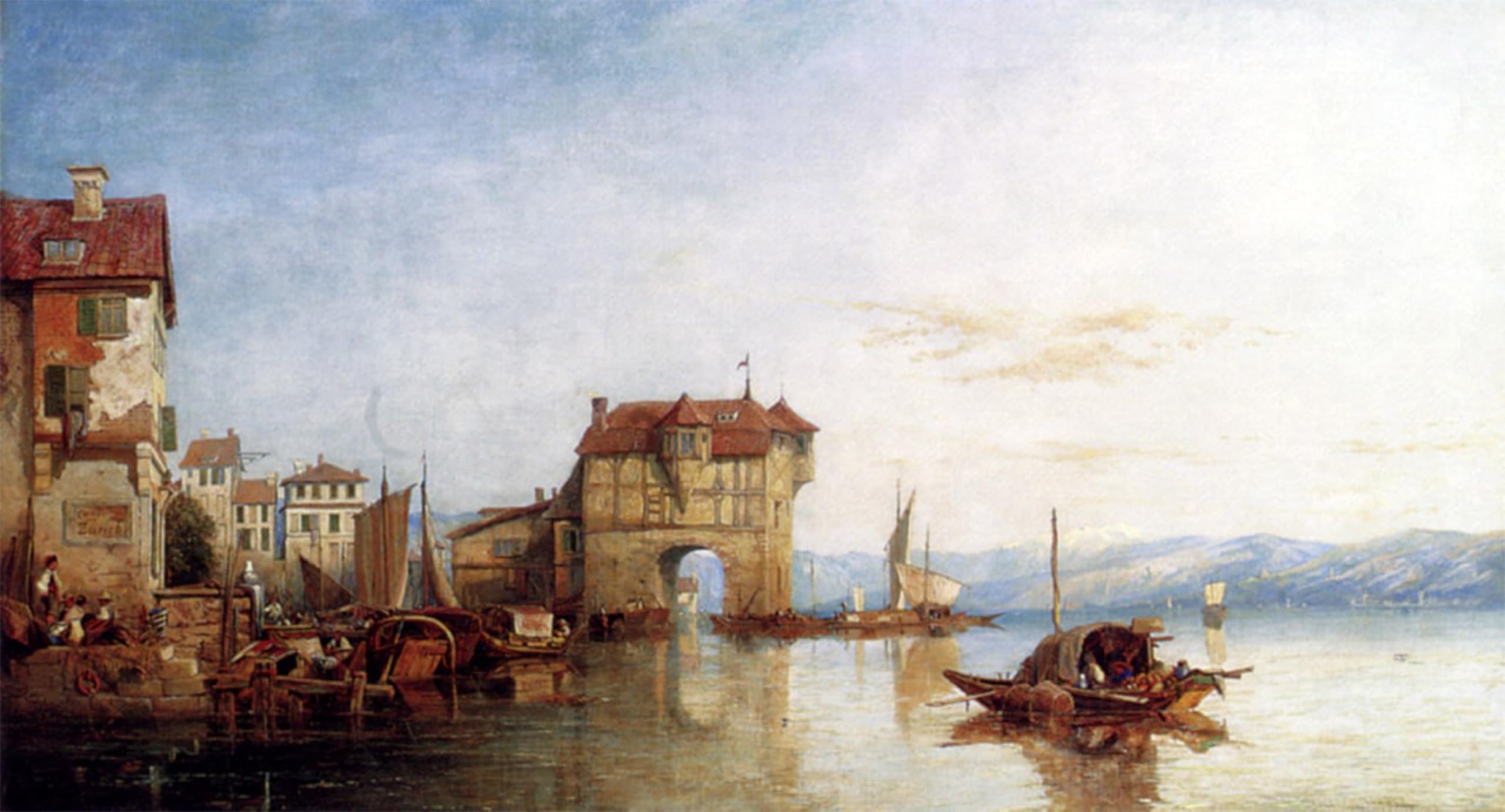 SERENDIPITP Retro Picture Poster Wall Art Pictures Painting Zurich by Baker Pyne Wall Art Canvas Print for Wall Decor 60x90cm