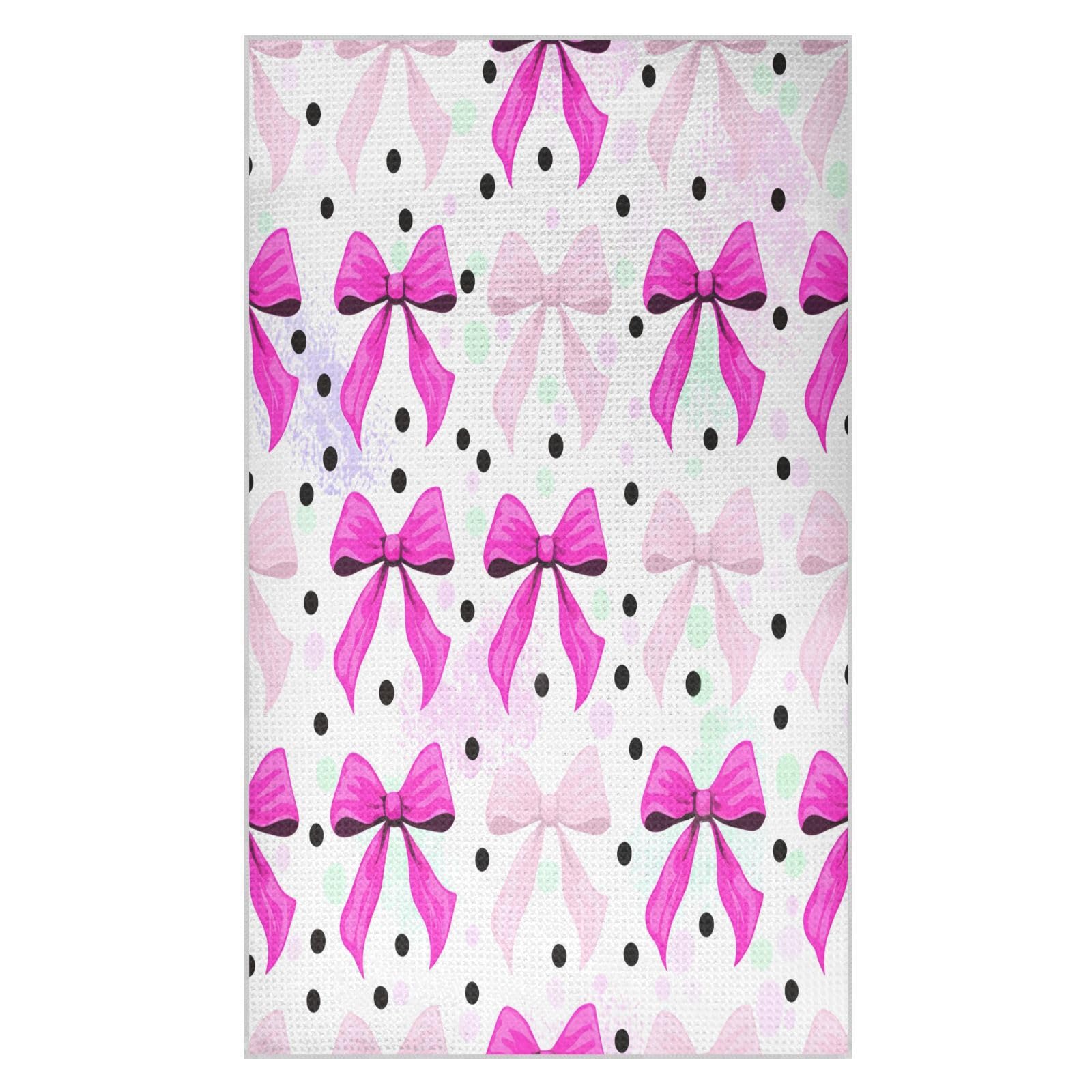 BURSTDDY Bows Kitchen Towels,Absorbent Dish Towels 2 Pack