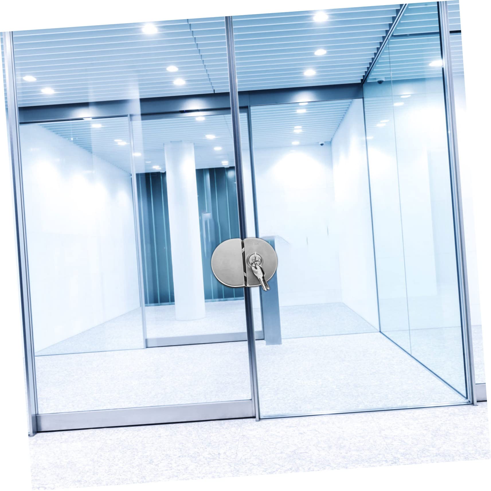 WOONEKY Serrure de Porte Sécurité Renforcée en Acier Inoxydable 304 avec Double Loquet pour Porte Vitrée Double Battant ou Portail D'appartement