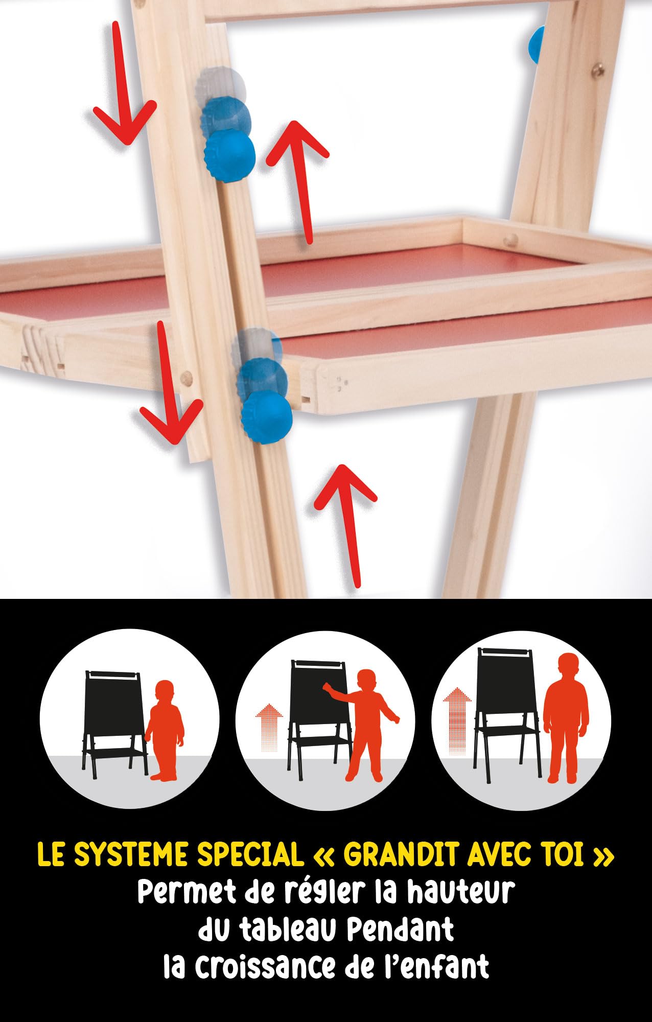 Maxi tableau réglable pour enfants - LISCIANI - Idéal pour apprendre a lire et écrire