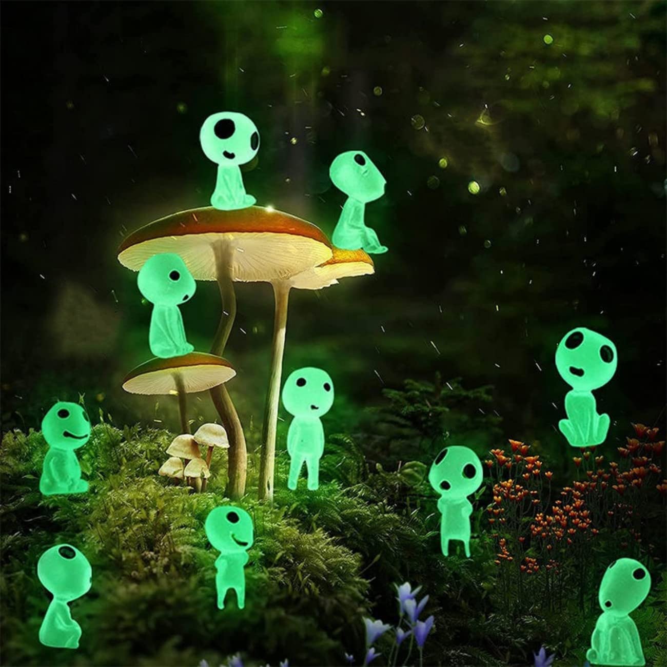 LONCESSFairy Garden Accessories, Luminous Ghost Tree Elves Miniature for Micro Landscape Gnomes Garden, Outdoor Patio Lawn Yard Decoration, Halloween Decor, Gardening Potted Decoration, 10 Pieces