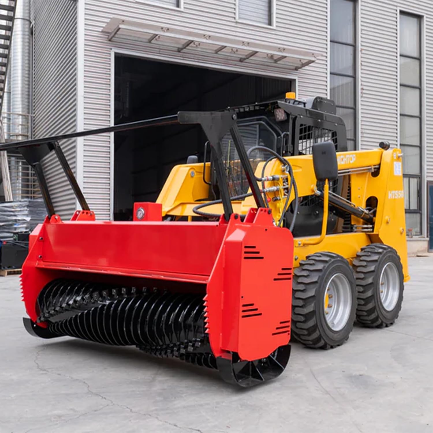 72'' Drum Forestry Mulcher Attachments for Heavy Duty Skid Steer Loader, Hydraulic Mower Attachment with 50 cutting teeth, Brush Cutter for Land Clearing, Bush Clearing, Handling Wood