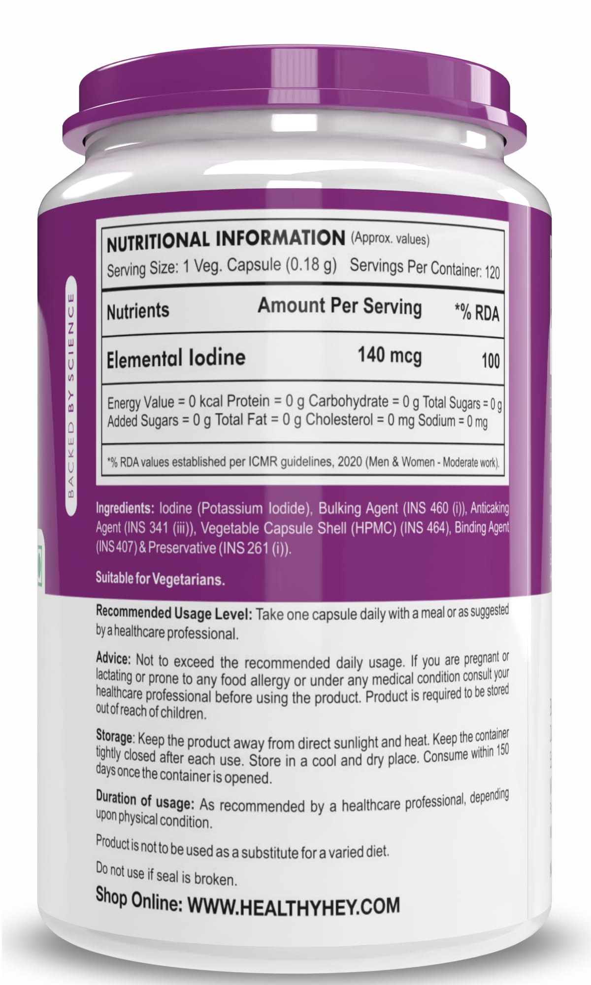 HealthyHey Nutrition Iodine | Supplement to Support The Thyroid and Maintain Healthy Cellular Metabolism* | 120 Veg Capsules 1