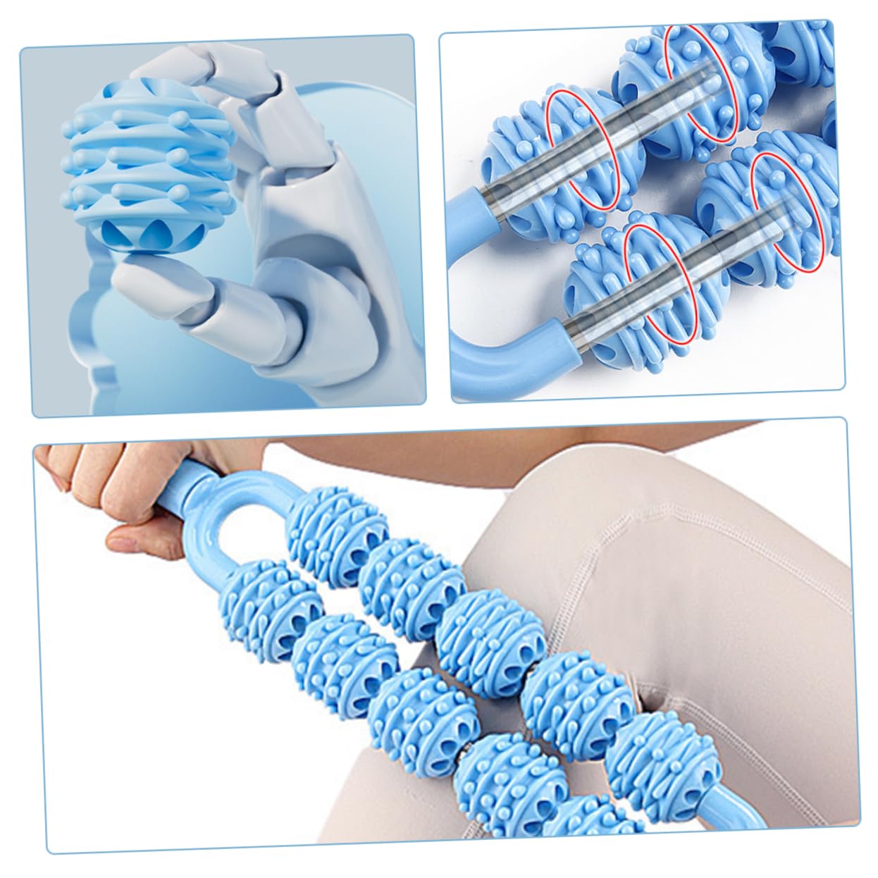 NOLITOY 2stücke Rollstab Für Muskeln Hand-muskelrolle Rückenmassagestab Manuelle Wadenroller Muskelroller Beinroller Rückenmassagestock Massagestabrolle Design Blutzirkulation Kompakt