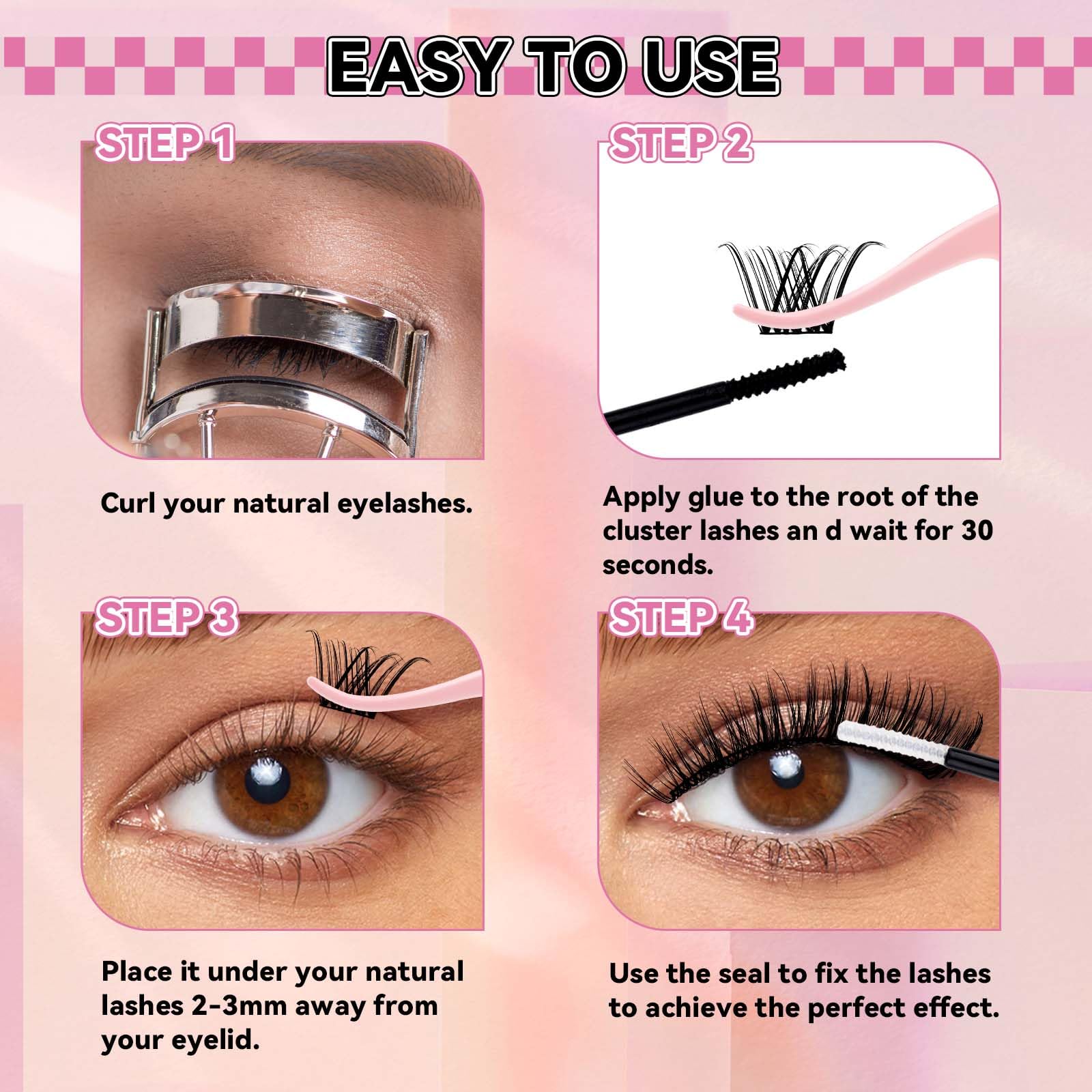 FADLASH Faux Cils FADLASH Cluster Individuel Cils a Cils 144pcs 0.07D 8-16mm DIY Réutilisable Extension Cils Bouquet(F5)