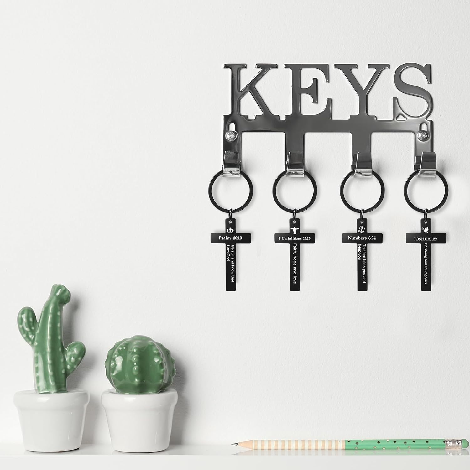 45 Pcs Christian Cross Keychain Bulk 15 Styles Bible Verse Keychain Stainless Steel Religious Inspirational Gifts - Image 6