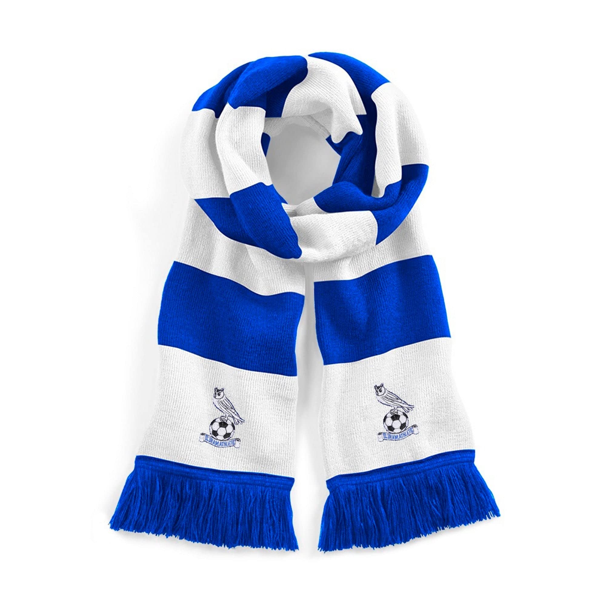 Oldham Retro Traditional Football Scarf Embroidered Logo