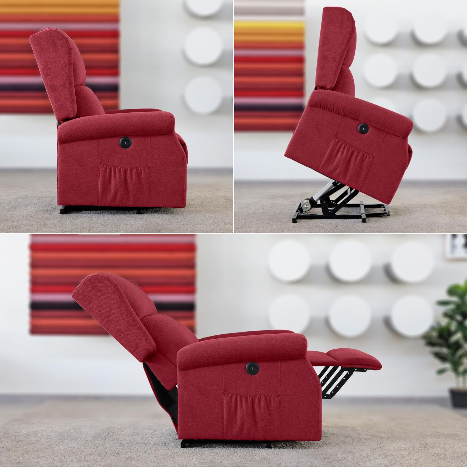 Poltrona Genesis Elettrica Poltrona Alzapersona Reclinabile Rosso