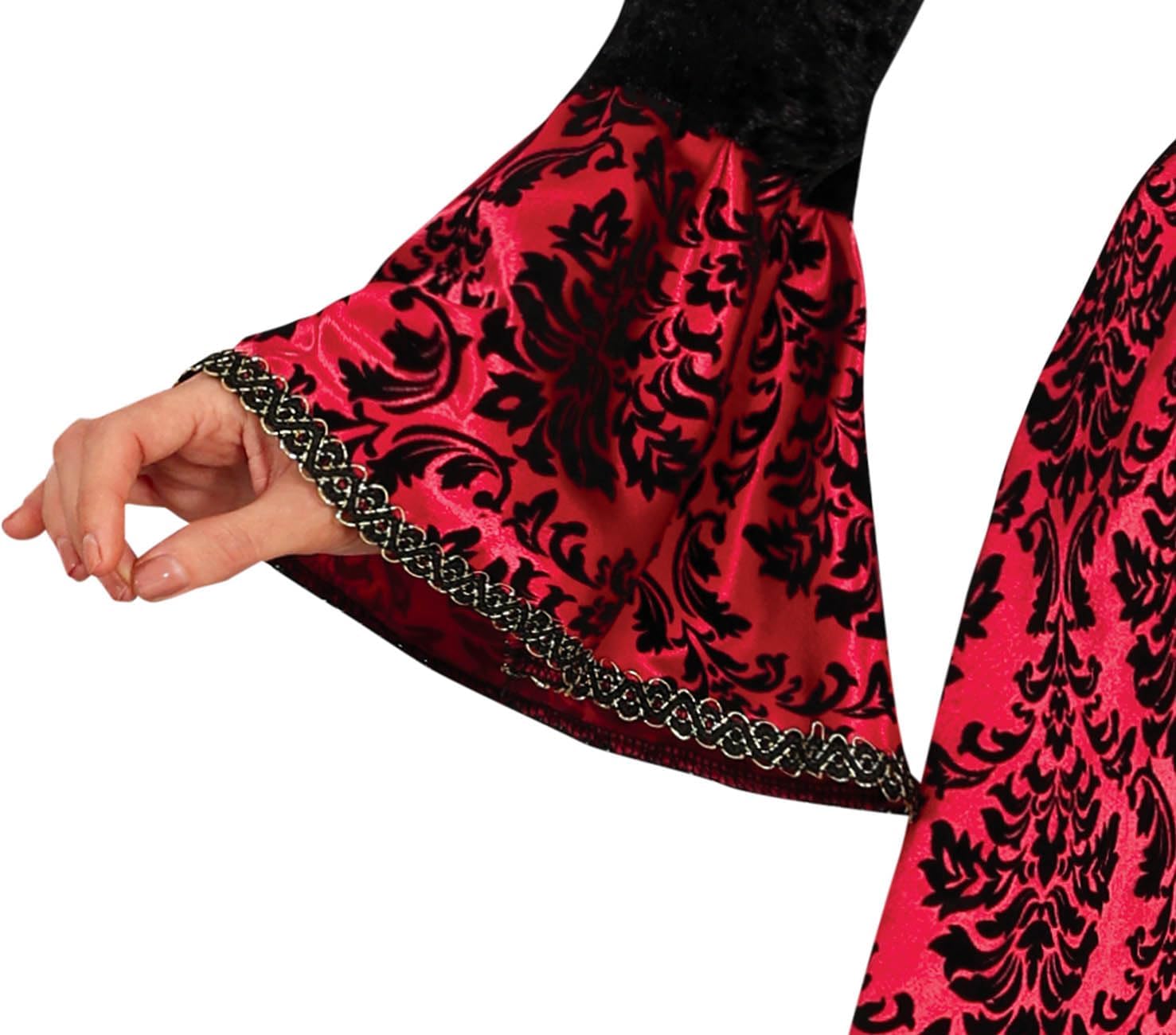 FIESTAS GUIRCA Glamorous Vampire Costume - Red and Black Vampire Countess Dress Halloween Costume for Women