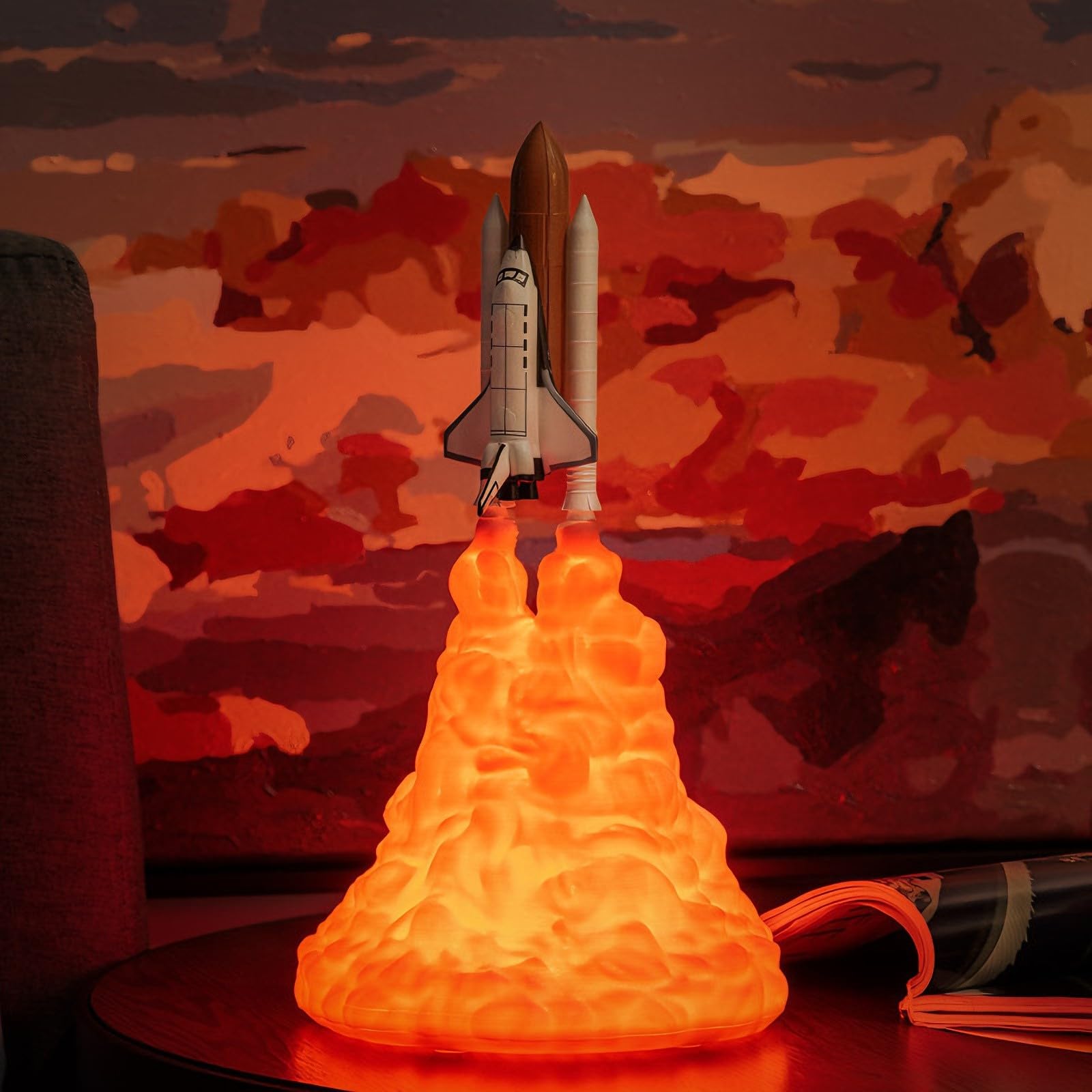 Ogień Smok Lód Smok Lampa 3D Drukowana Rakieta Lampa LED Księżyc Świecący Znak do Sypialni Salonu Bar Impreza z USB Akumulator