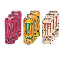 Vista 1 de Juice Monster Energy Juice Sampler Pack, Super Energy Drink, paquete variado de 3 sabores, 16 onzas (paquete de 9)