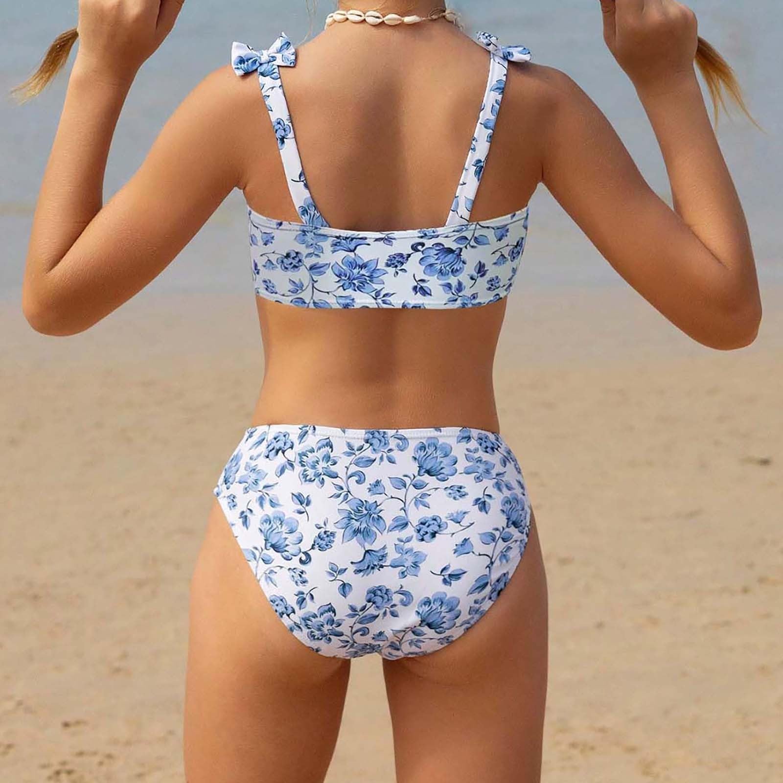 Bañador de dos piezas para niña con protección UV 50+ y bañador para playa y fiesta en la piscina