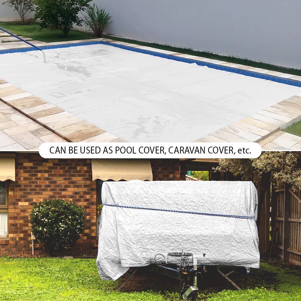 ANSIO Bâche imperméable et résistante 260 g/m² Blanc 3 x 4 m
