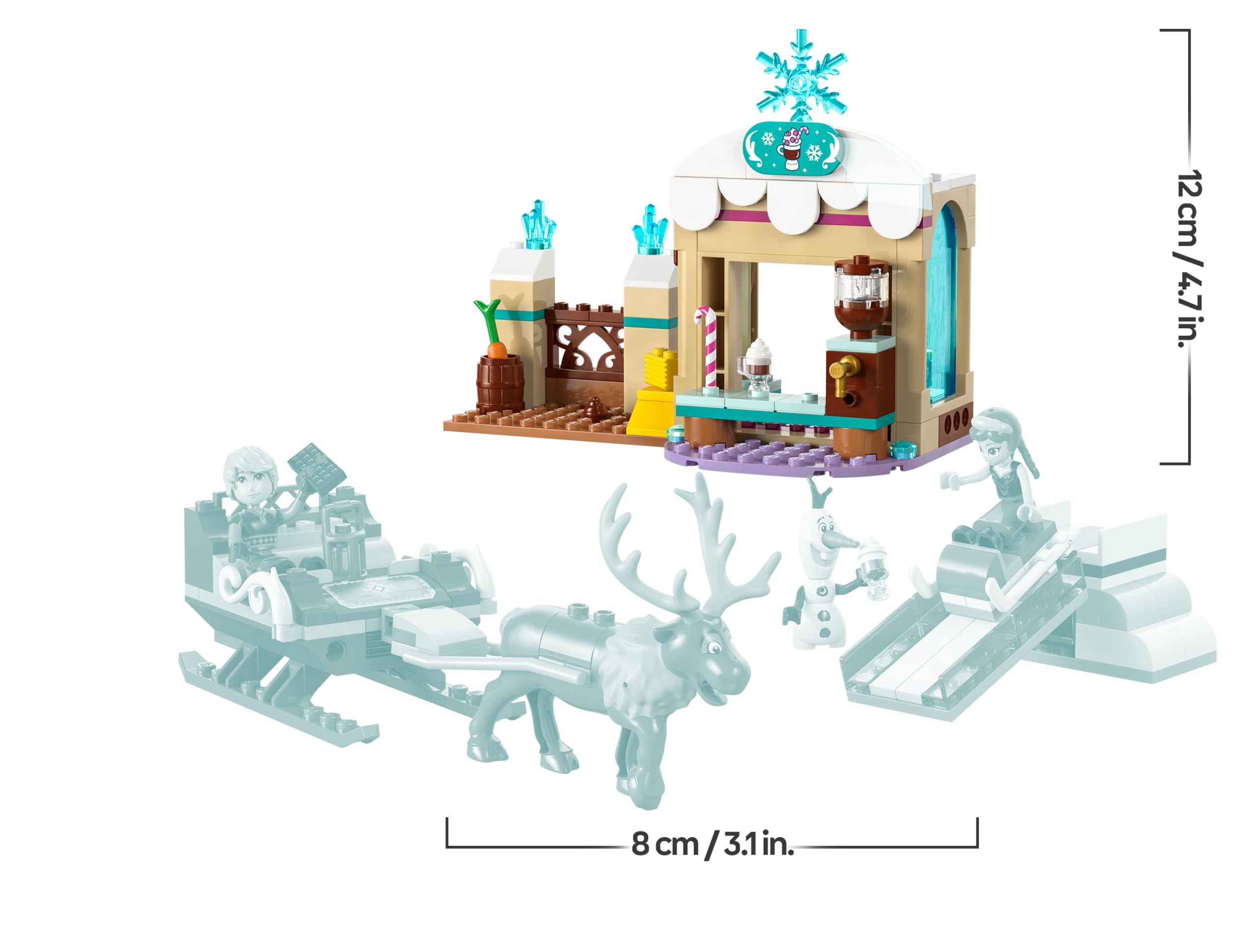 LEGO ǀ Disney Przygoda na sankach Anny, Zabawka dla Dziecka do Zbudowania z 4 Postaciami w tym, Olafem i Svenem, Zestaw Kreatywny dla Dziewczynki i Chłopca, Pomysł na Prezent dla 4-latki, 43256
